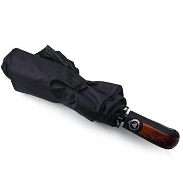 Imagem de Sombrinha Guarda-Chuva Dobrável Semi Automático Masculina Negócios Preto