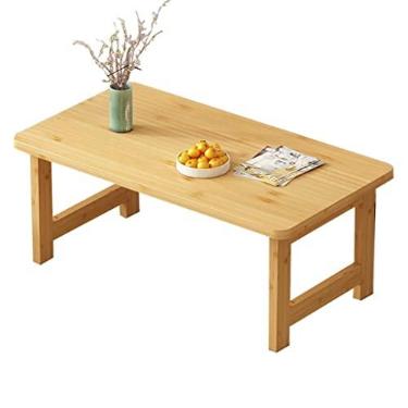 Imagem de Mesa de centro dobrável de madeira, mesa baixa para sentar no chão, mesa de chá de tatami japonesa para sala de estar, café de estudo ou até mesmo varanda (madeira 100 * 48 * 45 cm) lofty ambition