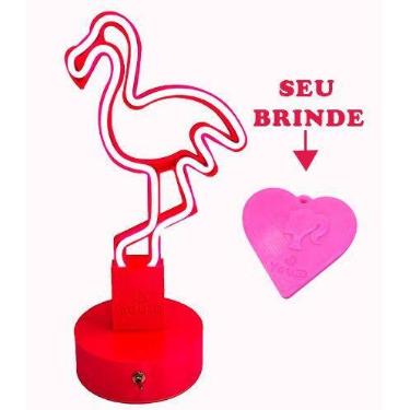 Imagem de Luminária Led 3D - Abajur de Mesa Flamingo - Fabricação própria. Desig
