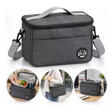 Imagem de Bolsa Térmica Marmiteira Lancheira Para Trabalho Com Alça, Cinza