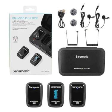 Imagem de Saramonic Sistema de microfone sem fio Blink 500 Prox B2R para 2 pessoas com gravação integrada e lavandas