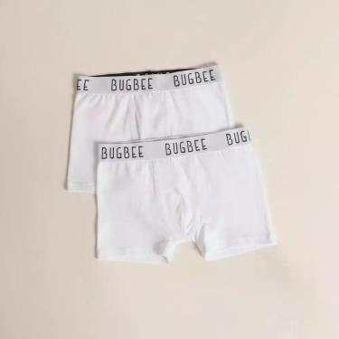 Imagem de Kit Cueca Infantil Cotton Branco - Bugbee -, 10 Anos