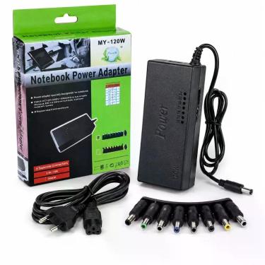 Imagem de Carregador de Notebook Universal 120W Multi Modelos Plus com 8 Conectores Ajuste 12V a 24V MDM