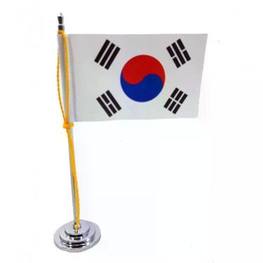Imagem de Mini Bandeira De Mesa Coréia Do Sul 15 Cm Poliéster