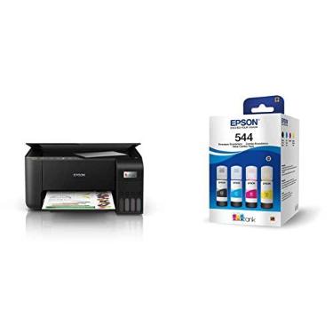 Imagem de Multifuncional Epson EcoTank L3250 - Tanque de Tinta Colorida, Wi-Fi Direct, USB, Bivolt + Kit de Garrafas de Tinta Original Epson EcoTank T544 - Magenta, Amarelo, Ciano, Preto
