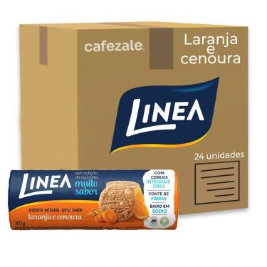 Imagem de Biscoito Integral Linea Laranja e Cenoura Kit 24 Uni de 100g