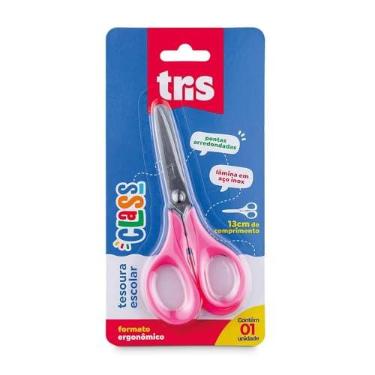Imagem de Tesoura Tris Class Rosa 13 cm Cartela 1 Unidade | Sim