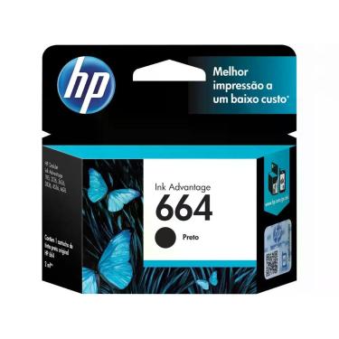 Imagem de Cartucho de Tinta HP 664 Preto F6V29AB F6V29A  1115 4536, Preto