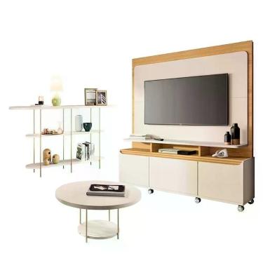 Imagem de Estante Home Theater Quantum Off White Cinamomo E Aparador Infinity E 