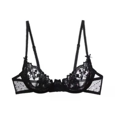 Imagem de Conjunto De Lingerie Sensual Parisiense Ultrafino Sem Fio Com Renda Va