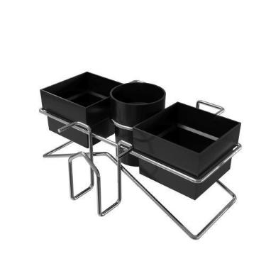 Imagem de Organizador Chá Café Porta Guardanapos Açúcar Adoçante Preto - STOLF
