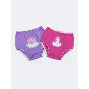 Imagem de Kit Calcinha Infantil Unicórnio Encantado - Veggi, Rosa, 6, Meninas