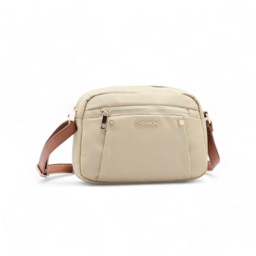 Imagem de Bolsa Feminina Chenson Alça Transversal Microfibra, Bege ref 84585