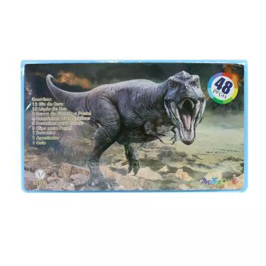 Imagem de Estojo maleta escolar dino com 48 peças inmetro - Union Oceano, G