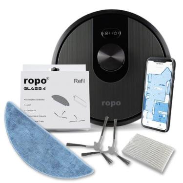 Imagem de Combo Robô Aspirador Ropo Glass 4 + Kit Refil
