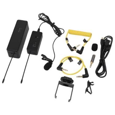 Imagem de Câmera Lavalier Microfone Sem Fio Cardioid Lapel Mic Com Chip de Cancelamento de Ruído para Transmissão Ao Vivo, Ensinando Gravação de Vídeo