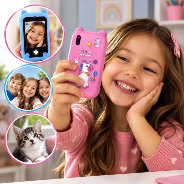 Imagem de Smartphone Celular Infantil Educativo Brinquedo Câmera Jogos Tela Touc