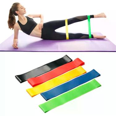 Imagem de Kit 5 Elásticos Para Treino Musculação e Resistência - Elásticas