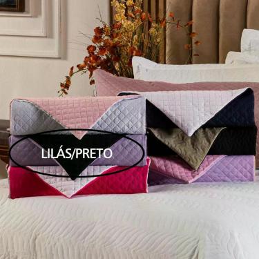 Imagem de Capa Fronha De Xuxão Avulsa Travesseiro De Corpo Matelado Dupla Face 1,45m X 45cm - Microfibra Matelada Cor Lilás/preto