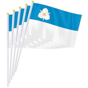 Imagem de PTEROSAUR Conjunto de bandeiras portáteis Salt Lake City, 14 x 20 cm, mini bandeira Salt Lake para desfiles, festas, celebrações e decoração de casa (pacote com 50)