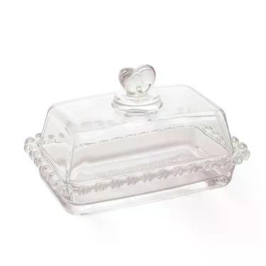 Imagem de Manteigueira Com Tampa De Cristal Coração 17X10,5X10Cm -1703 - Lyor