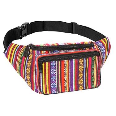 Imagem de Pochete com cinto – bolsa transversal para homens ou mulheres – mãos livres, impermeável, grande, bolsa para caminhadas, corridas e viagens, Laranja Vert v2, One_Size