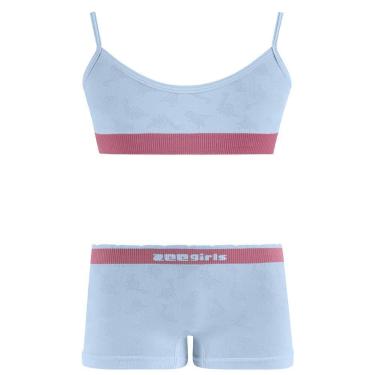 Imagem de Conjunto Top de Alça e Calcinha Boxer Infantil Azul - Zee Rucci, M