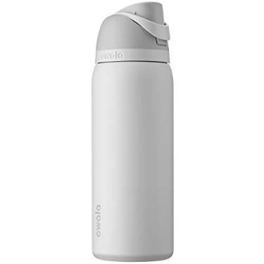 Imagem de Owala FreeSip - Garrafa de água de aço inoxidável isolada com canudo, sem BPA, 946 ml | Shy Marshmallow (Rosa Claro)