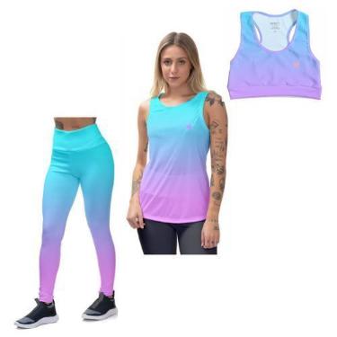 Imagem de Kit Top Academia Cropped Roupa De Academia Confortável Elegância No Tr