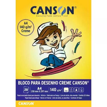 Imagem de Bloco para Educacao Artistica Creme Infantil 20F A4 140G - Usa Folien
