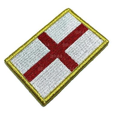 Imagem de BP0176V 01 BR44 Bandeira Inglaterra Patch Bordada Fecho Contato Gancho