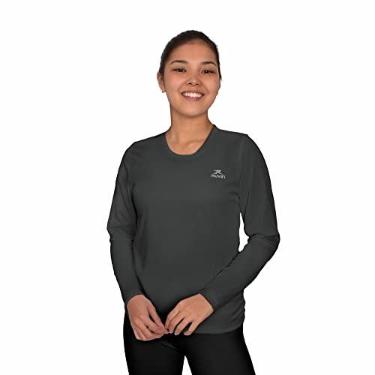 Imagem de Camisa Manga Longa Muvin Dry Basic Feminina, Proteção Solar UV50+, Secagem Rápida, para Academia e Esportes, Tamanho M, Cor Chumbo