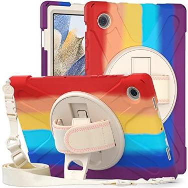 Imagem de Capa para tablet Tampa da tabuleta para Samsung Galaxy Tab A8 10.5 polegadas 2021 (SM-X200 / X205), Crianças do corpo inteiro caixa de choque à prova de choque com alça de mão/alça de ombro rotativa