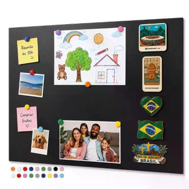 Imagem de Mural Painel P/ Fotos, Recados, Souvenirs + 18 Imãs - 50x80 - - M-Plan