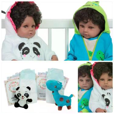 Imagem de 2 Boneca Reborn Gêmeos Menina Menino Com Pelúcia e Itens - Cegonha Reb
