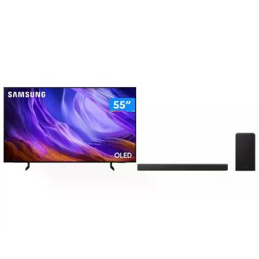 Imagem de Smart TV 55 Samsung 4K UHD OLED QN55S85HAEXZD - S85H + Soundbar Samsun