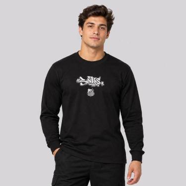Imagem de Camisa Santos Manga Longa Preta - Surf Center, M