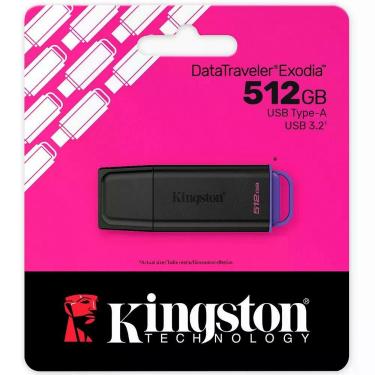 Imagem de Pendrive Kingston DTXG2-512GB USB 3.2 Gen 1 Alta Velocidade 512GB Preto Portátil