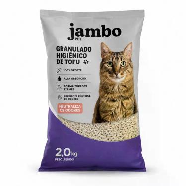 Imagem de Areia Higiênica Granulada Tofu Jambo Pet 2kg Controle Odores