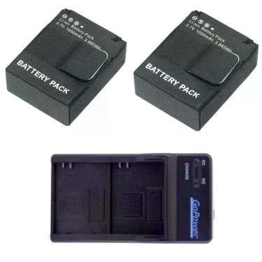 Imagem de Kit 2 Baterias e Carregador de Carro e Parede - GoPro Hero 3/3+