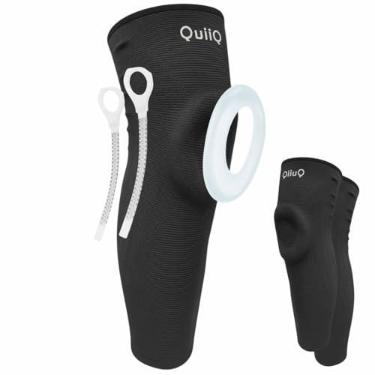 Imagem de Joelheira Caneleira Longa Compressão Silicone Espiral De Aço Aolikes Spandex Fisioterapia (M)