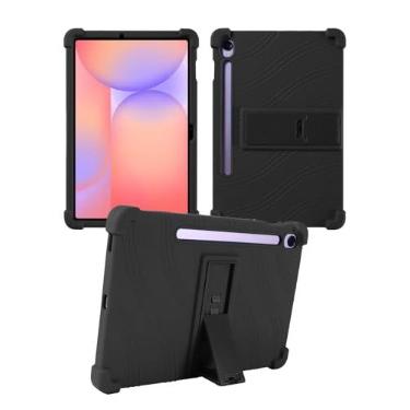 Imagem de Capa para Samsung Galaxy Tab S10 Lite/S10 FE/S9 FE 10,9 polegadas - Capa protetora com suporte para caneta S e suporte de visualização multiângulo (preto)