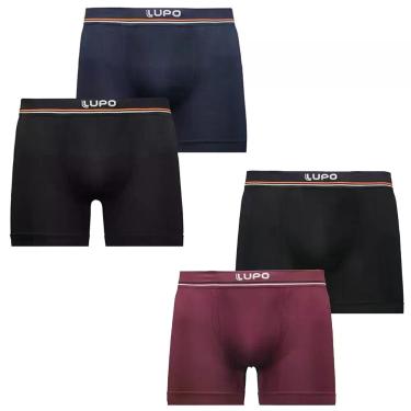 Imagem de Kit 4 Und Cueca Boxer Adulto Masculina Sem Costura Lupo Microfibra Ela