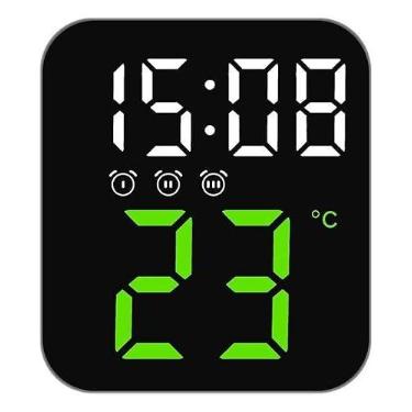 Imagem de Relógio Digital LED com Temperatura e Alarmes - Mesa e Parede, USB/Bateria ®MaiXpro