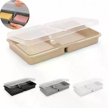 Imagem de Organizador Geladeira Porta Frios Duplo Pote Presunto Queijo Tampa Coz