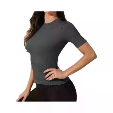 Imagem de Camiseta Esportiva Feminina Slimming Respirável De Manga Curta Para Yo