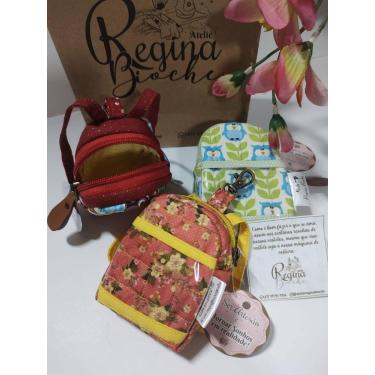 Imagem de Mini mochila porta moedas - ATELIE REGINA BIOCHE, Laranja com flores