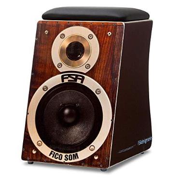 Imagem de Cajon FSA Instrumento de Percussão Profissional Feito à Mão - Graves Profundos, Som de Caixa Nítido, Madeira Brasileira, Design Ergonômico de Inclinação FC6619 SPEAKER