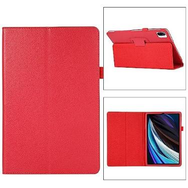 Imagem de Capa para tablet Estojo para tablet de couro com textura para Lenovo Tab M10 Plus 3ª geração 10,6 polegadas 2022 fino suporte dobrável protetor de fólio capa traseira à prova de choque com suporte Est
