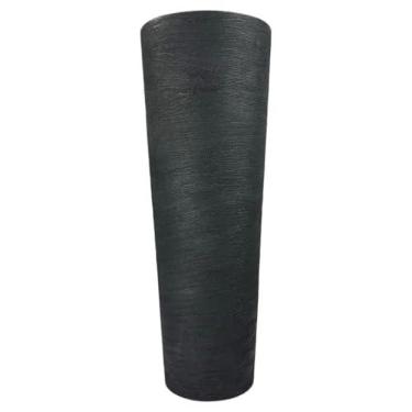Imagem de Vaso Marmorizado Grande Polietileno Decorativo Polido Moderno Coluna Ibiza Luxo Casa Decoração(Preto Texturizado)